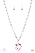 Flirtatiously Flashy - Pink Heart Necklace