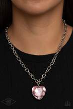 Load image into Gallery viewer, Flirtatiously Flashy - Pink Heart Necklace
